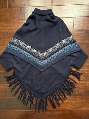 VTG Alpatex Peru Alpaca Turtleneck Poncho w/ Sleeves